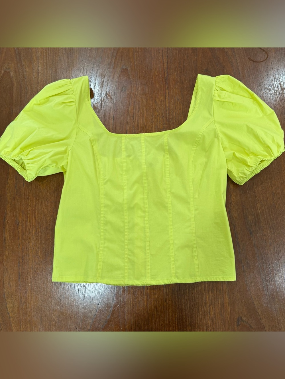 J. Crew Bright Yellow Puff Sleeve Top
